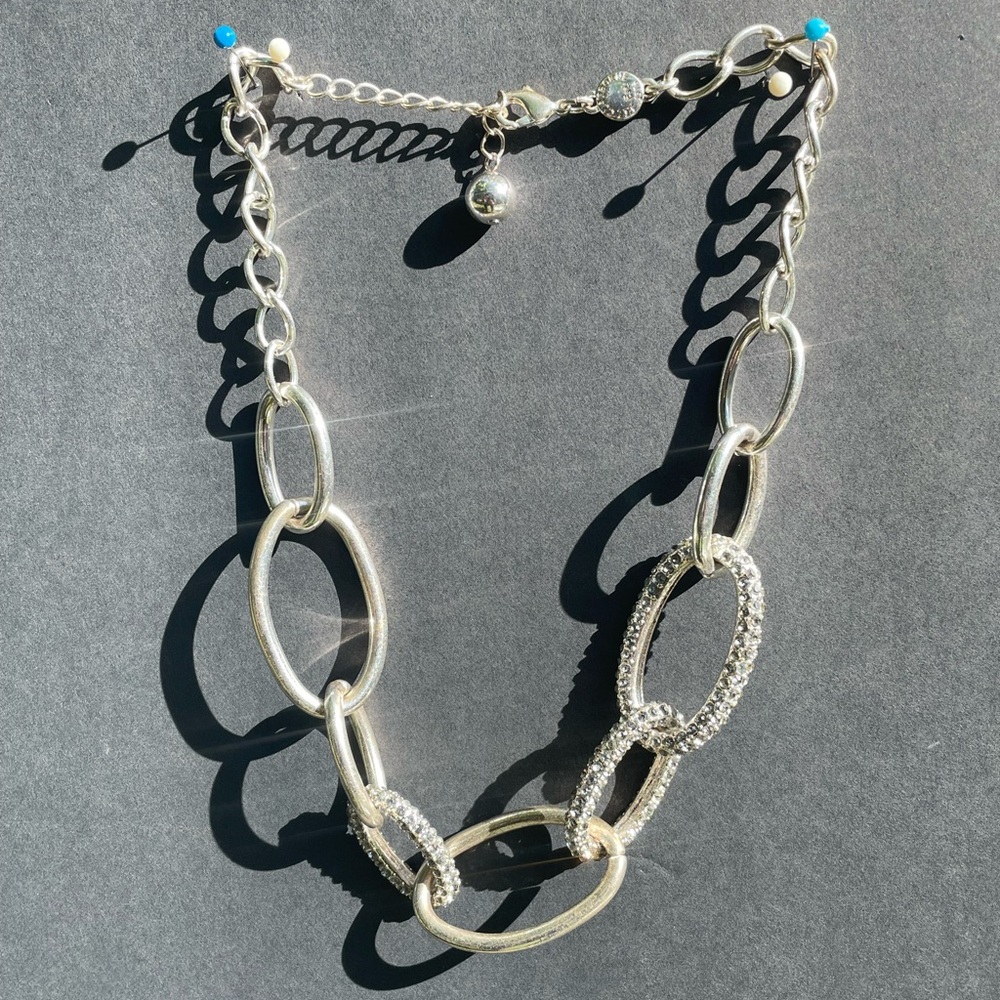 Liz Claiborne Silver Thick Chain Necklace